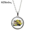2020 Antique Necklace Cartoon Shrek Glass Cabochon Necklace Retro Pendants Jewelry