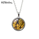 2020 Antique Necklace Cartoon Shrek Glass Cabochon Necklace Retro Pendants Jewelry