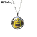 2020 Antique Necklace Cartoon Shrek Glass Cabochon Necklace Retro Pendants Jewelry