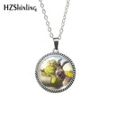 2020 Antique Necklace Cartoon Shrek Glass Cabochon Necklace Retro Pendants Jewelry
