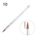 New Glitter Handle Nail Art Brush for Acrylic Powder 100% Nylon Manicure Acrylic Nails Round Nail Art Brush With Liquid 7 Sizes
