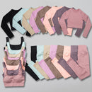 2/3Pcs Sports Yoga Set Women Tracksuit Athletic High Waist Seamless Leggings Outfit Workout Sportswear Gyms Crop Top Sports Bra