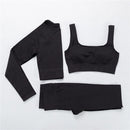 2/3Pcs Sports Yoga Set Women Tracksuit Athletic High Waist Seamless Leggings Outfit Workout Sportswear Gyms Crop Top Sports Bra