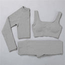 2/3Pcs Sports Yoga Set Women Tracksuit Athletic High Waist Seamless Leggings Outfit Workout Sportswear Gyms Crop Top Sports Bra
