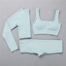 2/3Pcs Sports Yoga Set Women Tracksuit Athletic High Waist Seamless Leggings Outfit Workout Sportswear Gyms Crop Top Sports Bra