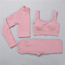 2/3Pcs Sports Yoga Set Women Tracksuit Athletic High Waist Seamless Leggings Outfit Workout Sportswear Gyms Crop Top Sports Bra