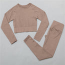 2/3Pcs Sports Yoga Set Women Tracksuit Athletic High Waist Seamless Leggings Outfit Workout Sportswear Gyms Crop Top Sports Bra