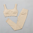 2/3Pcs Sports Yoga Set Women Tracksuit Athletic High Waist Seamless Leggings Outfit Workout Sportswear Gyms Crop Top Sports Bra