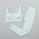 2/3Pcs Sports Yoga Set Women Tracksuit Athletic High Waist Seamless Leggings Outfit Workout Sportswear Gyms Crop Top Sports Bra