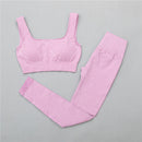 2/3Pcs Sports Yoga Set Women Tracksuit Athletic High Waist Seamless Leggings Outfit Workout Sportswear Gyms Crop Top Sports Bra