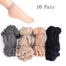 10 Pair/lot Skin Color Dot Transparent Thin Women Crystal Silk Socks Nylon Fashion Ladies Summer Short Ankle Silk Socks