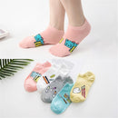 5 Pairs Lot Cotton Women Socks Female Casual Boat 3D Pack Cartoon Harajuku Unicron Cat Cute Invisiable Funny Girl Ankle Sock Set