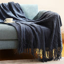 Inya Throw Blanket Textured Solid Soft Sofa Couch Cover Decorative Knitted Blanket Weighted Knit Blanket