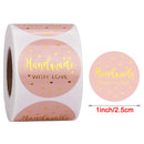 Thank You Stickers Labels Seals Thank You for Supporting My Small Business Stickers Roll Round Kraft Pink Black Labels For Shop
