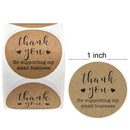 Thank You Stickers Labels Seals Thank You for Supporting My Small Business Stickers Roll Round Kraft Pink Black Labels For Shop