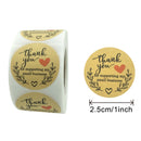 Thank You Stickers Labels Seals Thank You for Supporting My Small Business Stickers Roll Round Kraft Pink Black Labels For Shop
