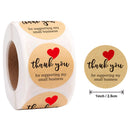 Thank You Stickers Labels Seals Thank You for Supporting My Small Business Stickers Roll Round Kraft Pink Black Labels For Shop