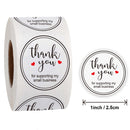 Thank You Stickers Labels Seals Thank You for Supporting My Small Business Stickers Roll Round Kraft Pink Black Labels For Shop