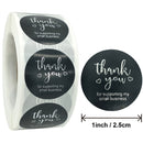 Thank You Stickers Labels Seals Thank You for Supporting My Small Business Stickers Roll Round Kraft Pink Black Labels For Shop