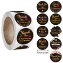 Thank You Stickers Labels Seals Thank You for Supporting My Small Business Stickers Roll Round Kraft Pink Black Labels For Shop
