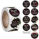 Thank You Stickers Labels Seals Thank You for Supporting My Small Business Stickers Roll Round Kraft Pink Black Labels For Shop