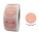 Thank You Stickers Labels Seals Thank You for Supporting My Small Business Stickers Roll Round Kraft Pink Black Labels For Shop