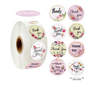 Thank You Stickers Labels Seals Thank You for Supporting My Small Business Stickers Roll Round Kraft Pink Black Labels For Shop