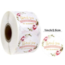 Thank You Stickers Labels Seals Thank You for Supporting My Small Business Stickers Roll Round Kraft Pink Black Labels For Shop