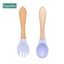2pc Baby Silicone Spoon Feeding Set Kid Dishes Toddlers Infant Feeding Accessories Spoon Silicone Tableware Children's Goods