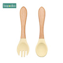 2pc Baby Silicone Spoon Feeding Set Kid Dishes Toddlers Infant Feeding Accessories Spoon Silicone Tableware Children's Goods