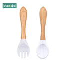 2pc Baby Silicone Spoon Feeding Set Kid Dishes Toddlers Infant Feeding Accessories Spoon Silicone Tableware Children's Goods