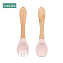 2pc Baby Silicone Spoon Feeding Set Kid Dishes Toddlers Infant Feeding Accessories Spoon Silicone Tableware Children's Goods