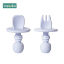 2pc Baby Silicone Spoon Feeding Set Kid Dishes Toddlers Infant Feeding Accessories Spoon Silicone Tableware Children's Goods