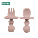 2pc Baby Silicone Spoon Feeding Set Kid Dishes Toddlers Infant Feeding Accessories Spoon Silicone Tableware Children's Goods
