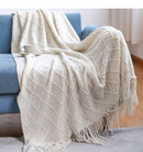 Inya Throw Blanket Textured Solid Soft Sofa Couch Cover Decorative Knitted Blanket Weighted Knit Blanket