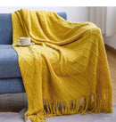 Inya Throw Blanket Textured Solid Soft Sofa Couch Cover Decorative Knitted Blanket Weighted Knit Blanket