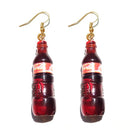 30 Style Cute Bottle Earrings Girls Women Dangle Jewelry Gift Lovely Cola Vodka Whisky Beer Red Wine New Interesting Fashion