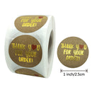 Thank You Stickers Labels Seals Thank You for Supporting My Small Business Stickers Roll Round Kraft Pink Black Labels For Shop