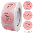 Thank You Stickers Labels Seals Thank You for Supporting My Small Business Stickers Roll Round Kraft Pink Black Labels For Shop