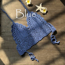 2021 New Triangle Bikini Top Woman Hollow Out Swimsuit Crochet Black Bikini Top Sexy Swimming Bra Large Female Swimwear S M L XL