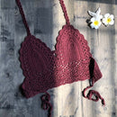 2021 New Triangle Bikini Top Woman Hollow Out Swimsuit Crochet Black Bikini Top Sexy Swimming Bra Large Female Swimwear S M L XL
