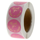 50pcs Round Pink Business Label Stickers Paper Cute Thank You Stickers for Baking Packaging Seal Labels Stationery Stickers