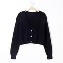Autumn Winter Short High Waist Solid Color Sweater Women Single-breasted Knit Cardigan Small Sweter Women Jacket New Top Femme
