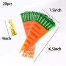 20/50pcs Rabbit Gift Bags Cones Transprant Plastic Bag Carrot Candy Bags Kids Birthday Party Decoration Easter Party Decorations