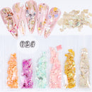 6 Grids/Pack Beauty Color-changing Abalone Natural Sea Shell Fragments Texture Nail Art Flakes Decoration Slice DIY Manicure AB