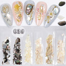 6 Grids/Pack Beauty Color-changing Abalone Natural Sea Shell Fragments Texture Nail Art Flakes Decoration Slice DIY Manicure AB