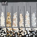 6 Grids/Pack Beauty Color-changing Abalone Natural Sea Shell Fragments Texture Nail Art Flakes Decoration Slice DIY Manicure AB