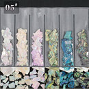 6 Grids/Pack Beauty Color-changing Abalone Natural Sea Shell Fragments Texture Nail Art Flakes Decoration Slice DIY Manicure AB