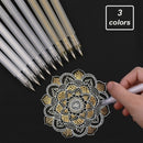 3Pcs Premium White Gel Pen Set 0.6mm Fine Tip Sketching Pens for Artists Black Papers Drawing Design Illustration Art Supplies
