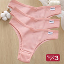 3PCS/Set Cotton Panties Lingerie Women Underwear Sexy Briefs Female Underpants Pantys Thong Panties Bikini Solid Color Tangas